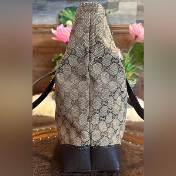 Auth Gucci GG Canvas Tote Shoulder Bag Brown/Goldtone Canvas/Leather - Picture 7 of 17